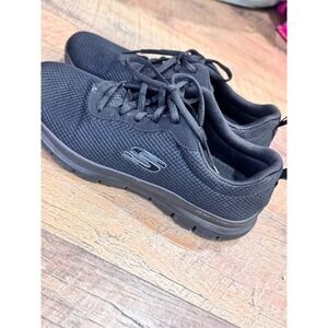 Skechers Women's Black Flex Appeal Air Cooled Memory Foam Athletic Shoes 10